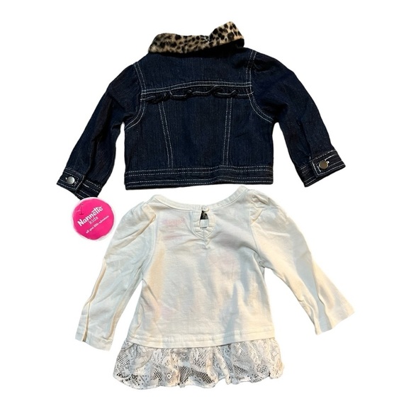 Nannette Kids Jean Jacket and matching Kitty Top Size 12M - Picture 3 of 9